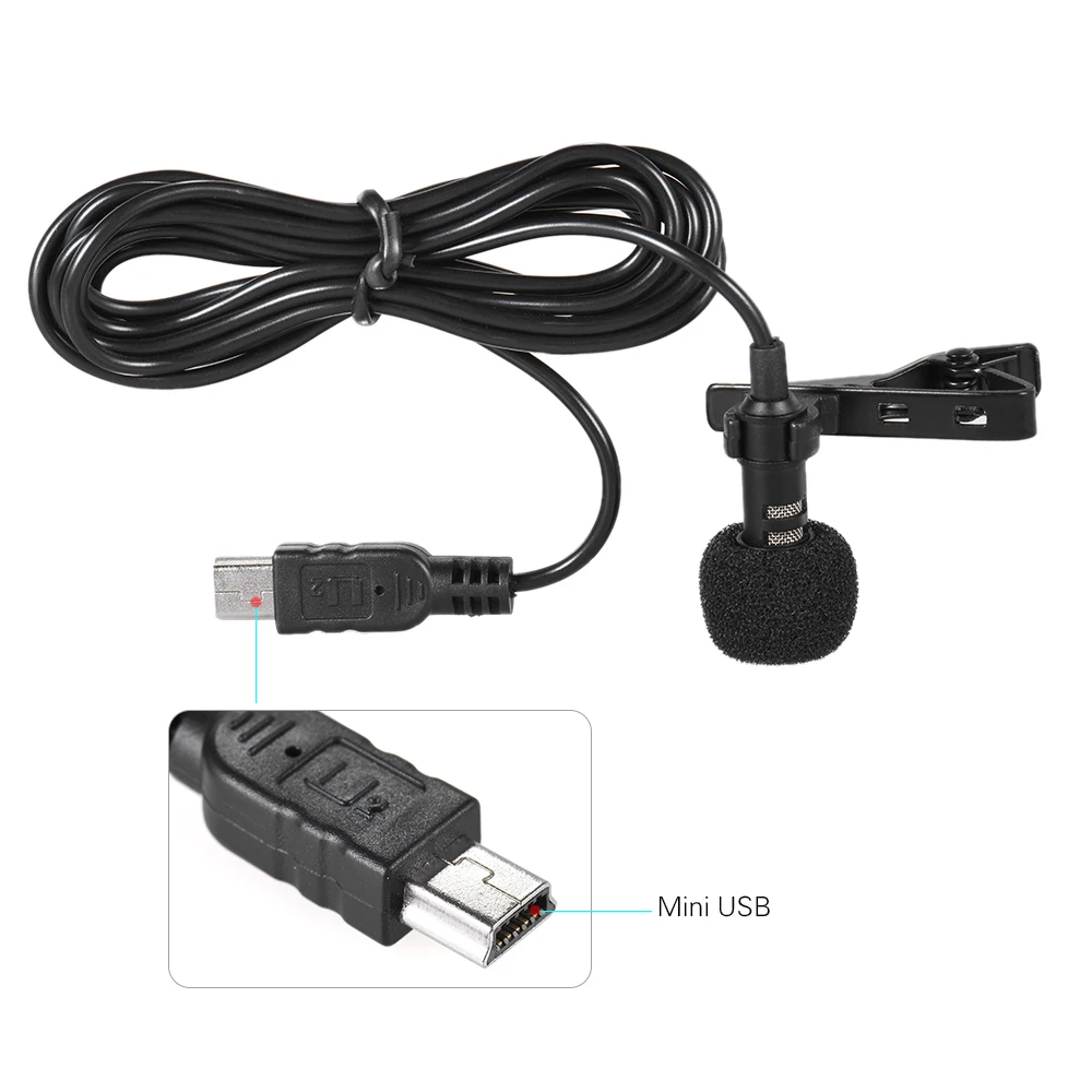 Andoer Lavalier микрофон 150 см зажим на воротник Handsfree отворот для смартфона DSLR камера ПК