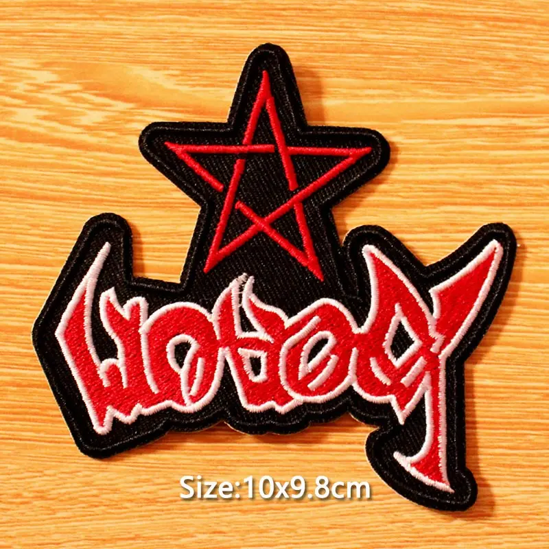 DIY Punk Skull Patch Embroidered Patches For Clothing Iron On Patches On Clothes Rock Hippie Patch Biker Badges Black Applique - Цвет: TI-PE3734CT
