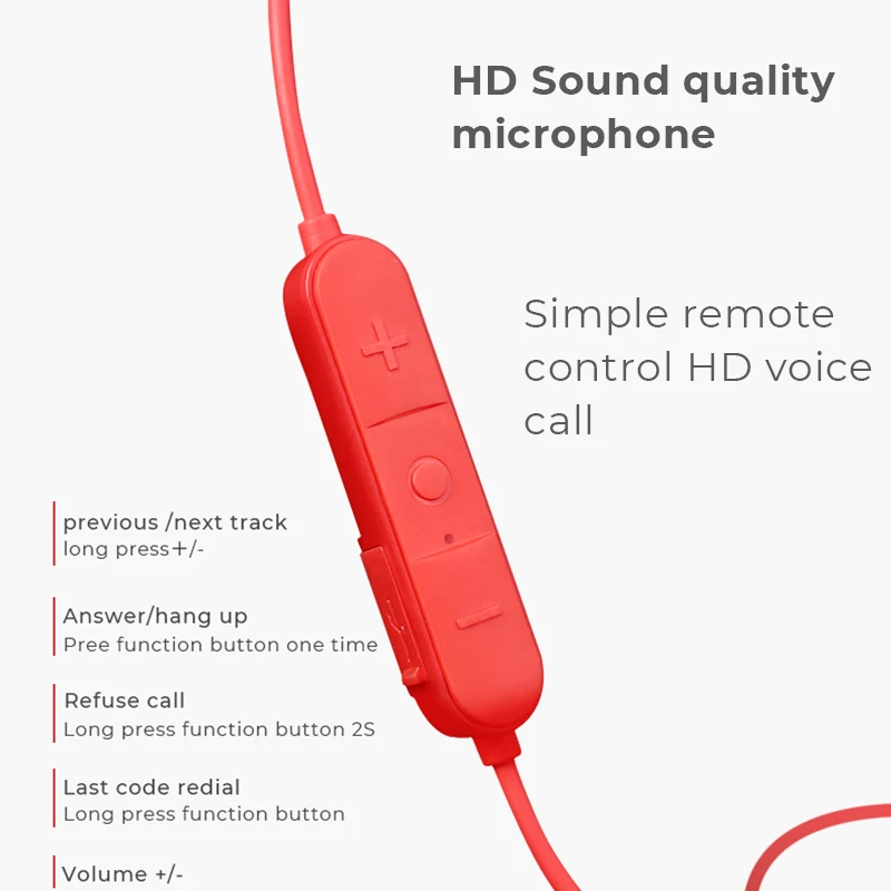 Liberfeel Maoxin bluetooth гарнитура с шейным ремешком красные спортивные водонепроницаемые