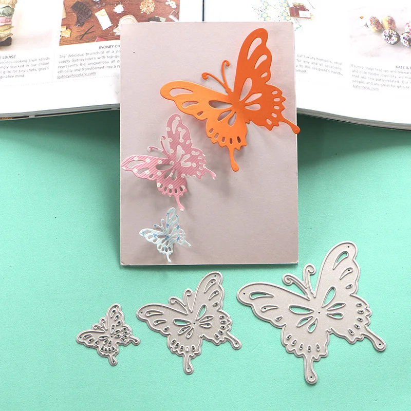 

DUOFEN METAL CUTTING DIES 010001L2M3S 3pcs Butterflies stencil for DIY papercraft projects Scrapbook Paper Album greeting cards