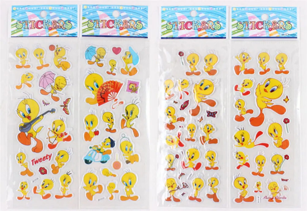 5 листов Детские Стикеры с надписью Bubble Yellow Duck|Наклейки для творчества| |