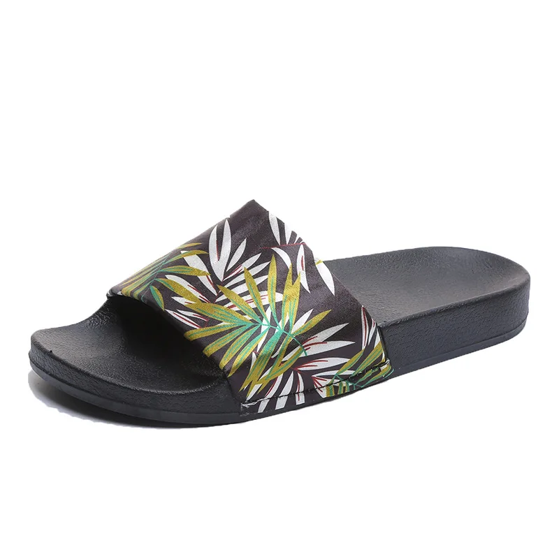 2018 New Design Bamboo Leaves Summer Vacation Slippers Lovely Women Big Size 36-41 Outside Beach Shoes Comfortable Home | Обувь