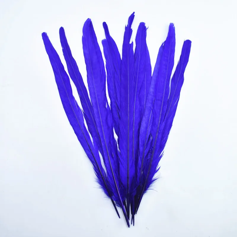 Royal blue 10 шт. женские перья из хвоста фазана для Рукоделия 25-30 см/10-1" черный белый натуральный свадебные украшения из перьев Карнавал Плюмы - Цвет: Royal blue
