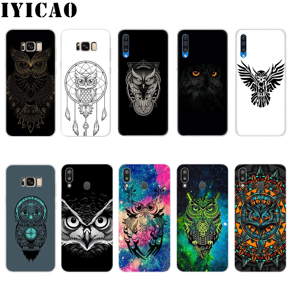 IYICAO рисунками животных совы Жесткий Чехол для Samsung Galaxy A3 A5 2015 2016 2017 A6 A7 A8 A9 плюс 2018