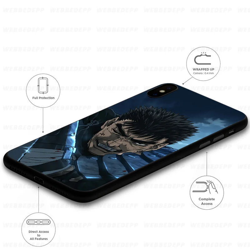 Мягкий чехол WEBBEDEPP Berserk Guts аниме для Samsung Galaxy S10 S10e S9 S8 Plus S7 S6 Edge & J6 2018 Note 10 9 8 |