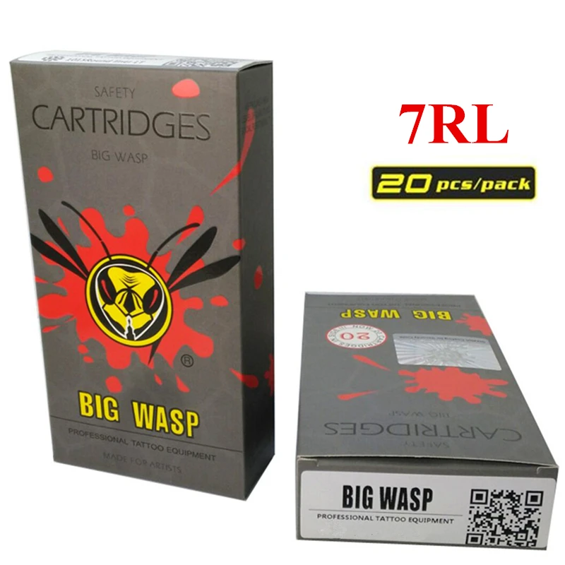 BIGWASP Одноразовые серый картридж иглы 7 круглых линий (7RL) игла для тату-машинок 20