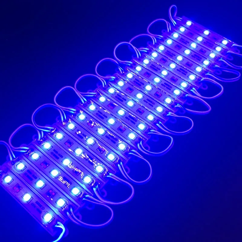 100 шт. DC 12V SMD5050 3 светодиодный модуль Водонепроницаемый IP65 знак модули для фоновой