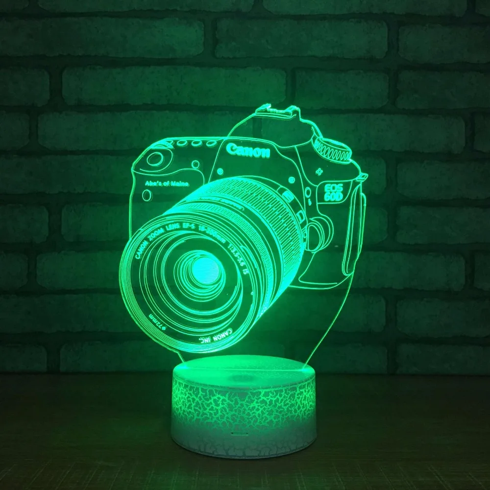Камера 3D светодиодный RGB Ночной светильник 7 цветов Настольный экшн фигурки 286