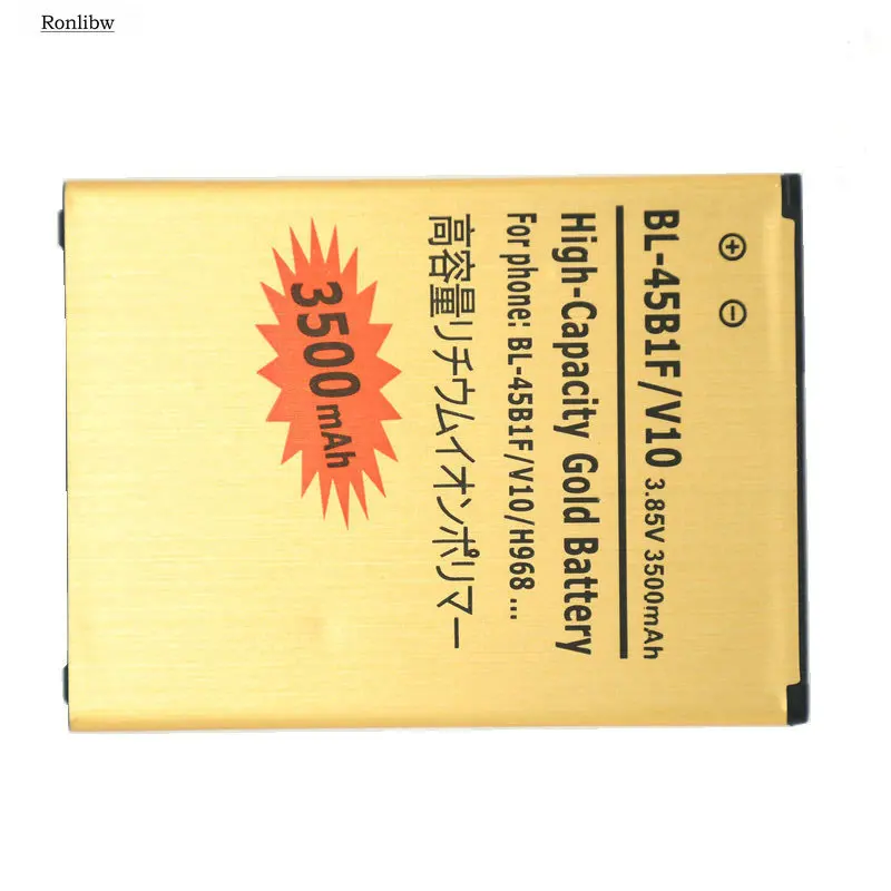 Аккумуляторная батарея Ronlibw 3500mAh Gold BL-45B1F для LG V10 H968 H961N H900 H901 VS990 F600 F600L F600S F600K |