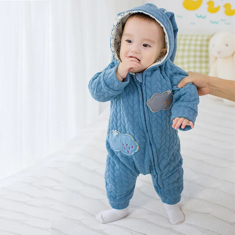 baby clothes Детские комбинезоны; зимняя плотная одежда для альпинизма; теплый комбинезон для новорожденных мальчиков и девочек; вязаный свитер; Рождественская верхняя одежда с капюшоном; комбинезоны - Цвет: baby clothes