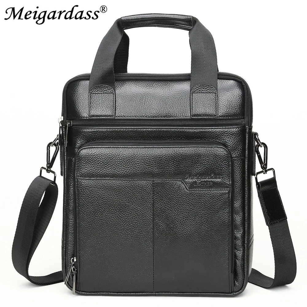 MEIGARDASS деловой портфель из натуральной кожи, мужские Офисные Сумки, Сумка для ноутбука, мужская повседневная сумка через плечо, сумка-тоут