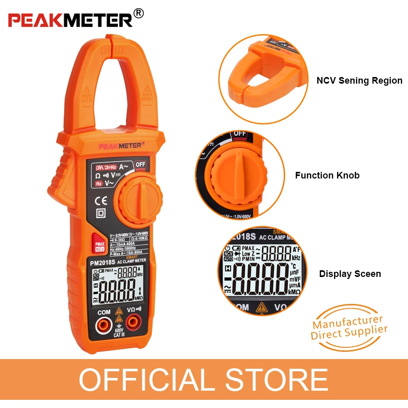 Умный измеритель зажимов PEAKMETER PM2018S портативный цифровой мультиметр переменного
