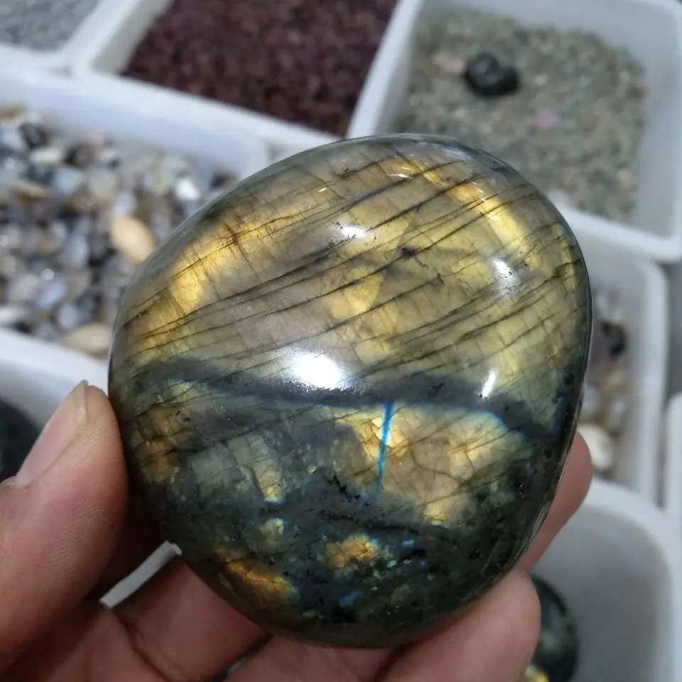 

120g LABRADORITE Polished Palm Stone Healing Reiki - Madagascar