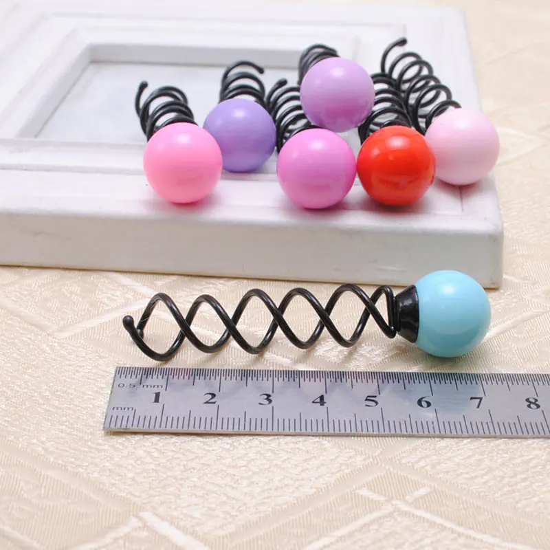 2 шт. женские заколки для волос аксессуары акриловые бусины винтовая шпилька