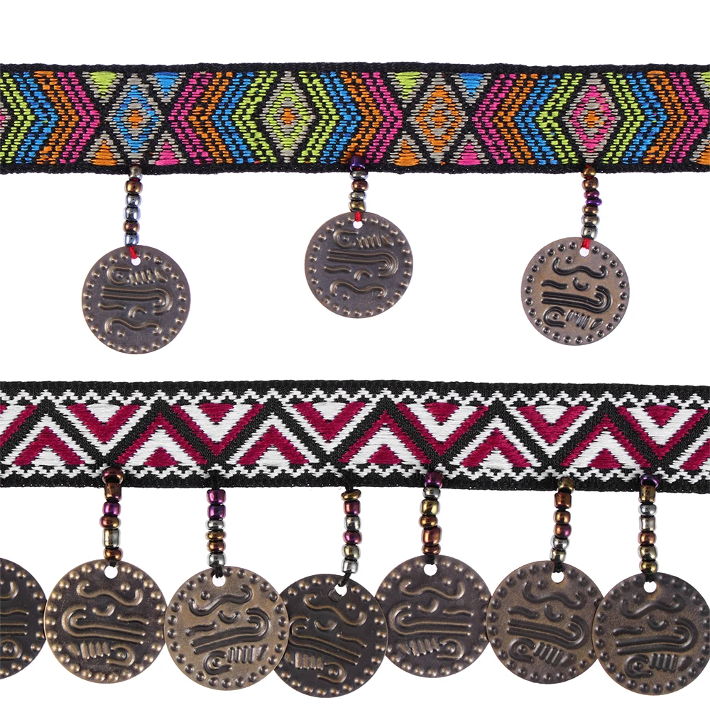 1 ярда в ширину 3 см медная кисточка кружевная отделка богемная хлопковая ткань