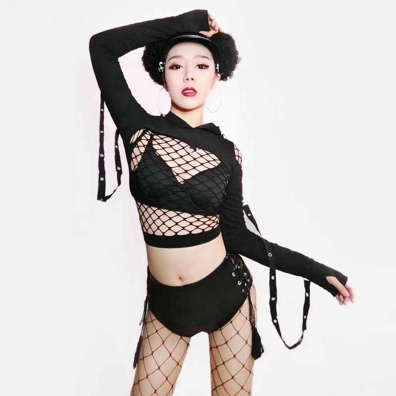 

Hiphop Jazz Dance Costume Women DS Costumes Nightclubs DJ Singers Costume Perspective Performance Pole Dance Clothing DQS1301