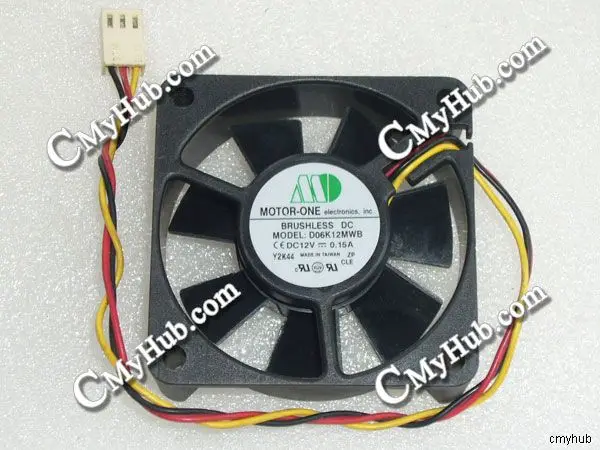 Genuine For MOTOR-ONE D06K12MWB DC12V 0.15A 3pin 3wire 6020 60X60X20MM Cooling Fan |