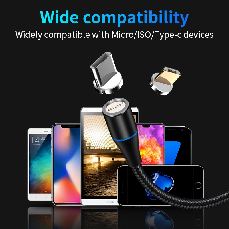 Магнитный USB кабель для Micro USB и type C супер зарядное устройство для huawei 3A Быстрая зарядка магнит зарядное устройство Micro USB usb c шнур для Xiaomi