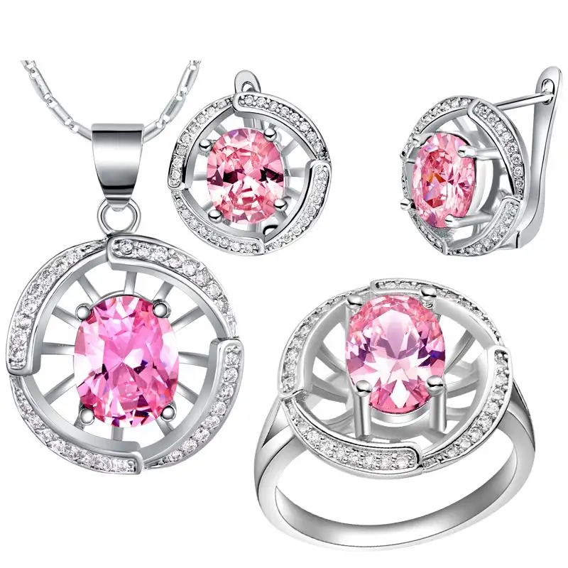 Акционная цена крутые Ювелирные наборы из белого золота для женщин свадебное