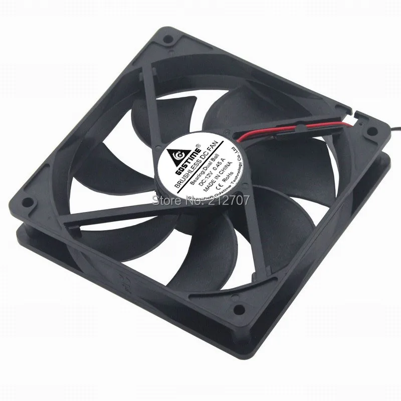 5 шт. Gdstime высокоскоростной 12025 120 мм 12 см 120x120x25 мм 12 В 2Pin DC источник питания шарикоподшипник Вентилятор охлаждения
