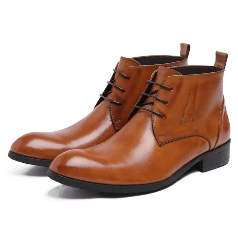 MYCORON Men Shoes 2019 Designer Lace Up Casual Boot Male Winter Boots Handmade Genuine Leather Luxury Zapatos Hombre | Обувь