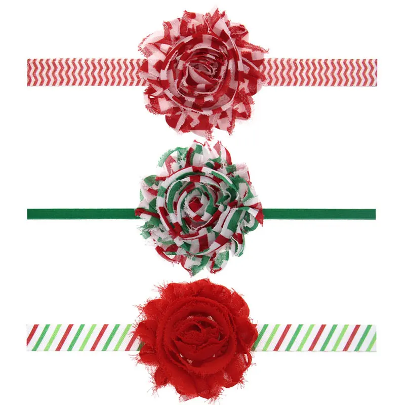 Naturalwell Newborn Shabby Flower Hair Band Chiffon Headband Ribbon Elastic Baby Girl Accessories Christmas Gift 1pc HB462 | Детская