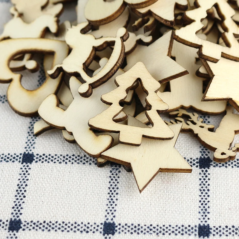 A Variety Of Styles Wooden Slices For Home Photo Ornament Wood DIY Accessories Embellishment for Art Handmade Crafts About 50pcs |