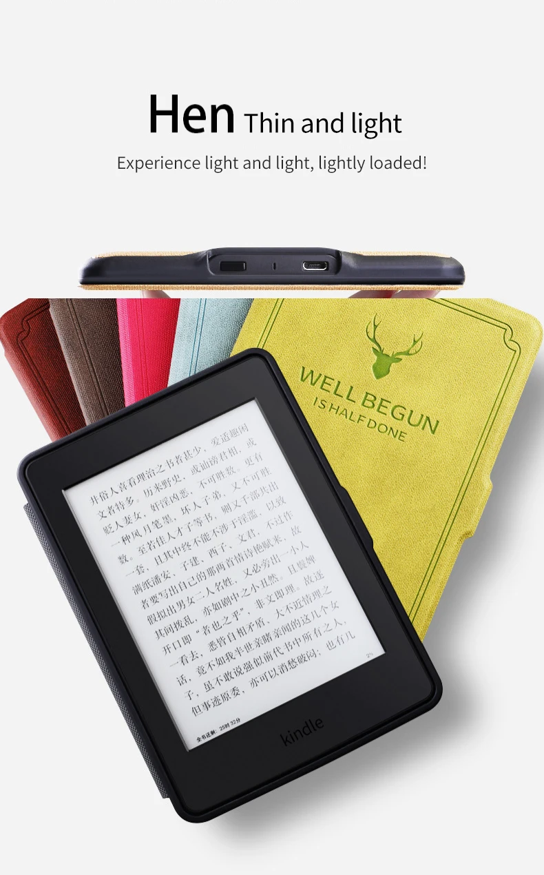 Чехол для amazon Kindle 8 поколения, 6 дюймов, электронная книга с рисунком оленя, искусственная кожа, откидная подставка, умный чехол, магнит, автоматический режим сна, пробуждение