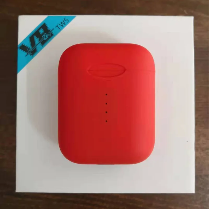 Красный V8 TWS Bluetooth 5,0 наушники беспроводные наушники PK w1 чип LK TE9 Air MX 1:1 всплывающие наушники i10 i12 i20 i30 i60 i80 TWS наушники - Цвет: Красный
