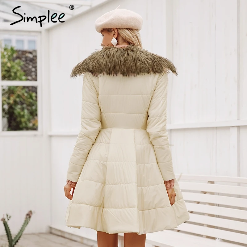 Simplee элегантный сатиновое платье-пеплум Женская парка пальто зима 2018 Твердые