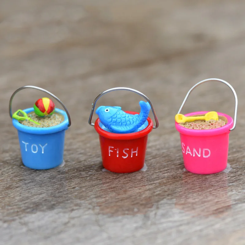 Миниатюрное рыбацкое ведро фигурка бонсай песок игрушка домашнее украшение мини