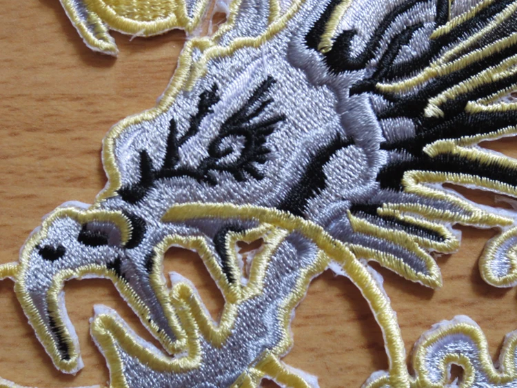 Пара больших патчей с вышивкой в этническом стиле китайским драконом для куртки