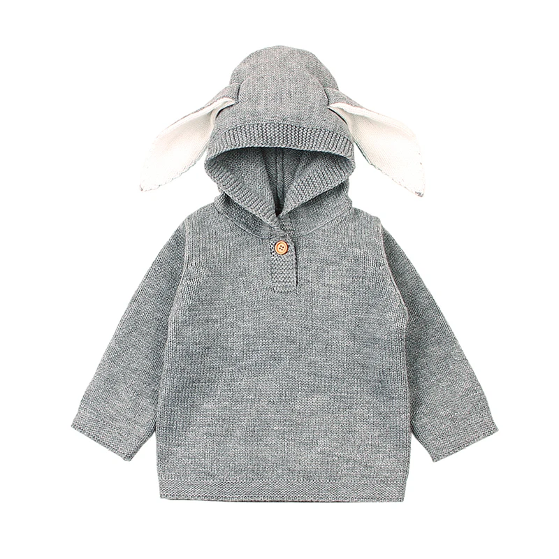 

Осень 2018, милый детский вязаный свитер с кроликом, зимние пуловеры, вязаные топы, одежда, размер 0-24M