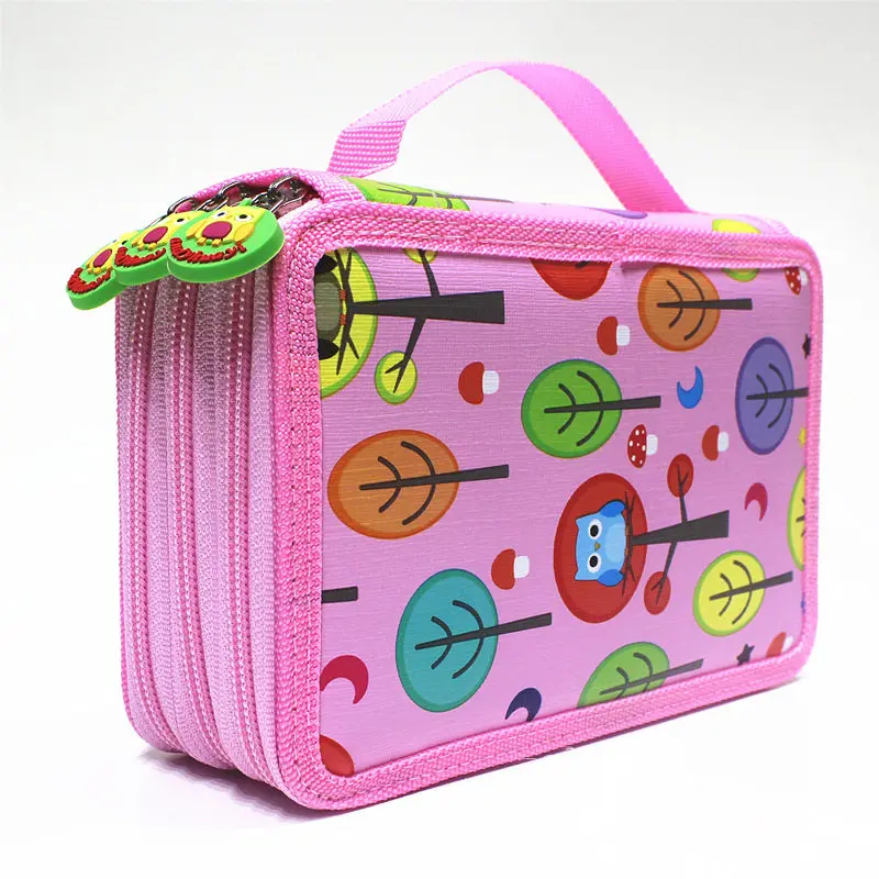 3 Layers 52 Holes Милый пенал Чехол Kawaii мультяшная сумка для ручек 32/52/72 Отверстия штраф Карандаш Чехол большой ящик для мальчиков и девочек, школьные принадлежности - Цвет: 3 Layers 52 Holes