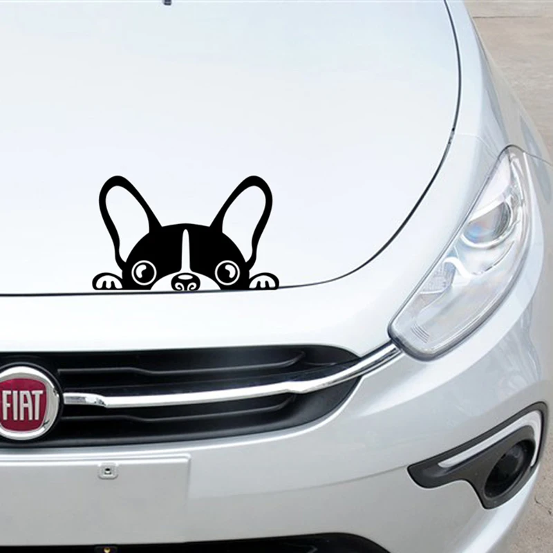 Милая мультяшная подглядывающая собака дизайнерская Автомобильная наклейка