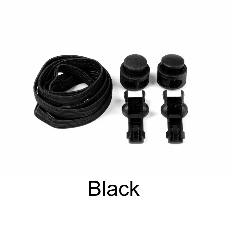 Black 1 пара не завязывать шнурки эластичные шнурки для детей и взрослых быстрый кроссовки шнурки Растяжка блокировки шнурки плоским lacets корзины 17 цветов - Цвет: Black