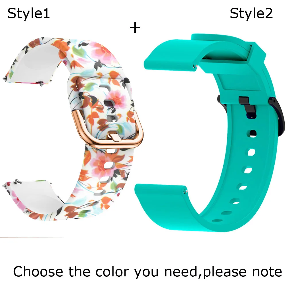 Color 4-Mint Green Для Xiaomi Amazfit GTS браслет Amazfit Bip ремешок для часов Amazfit GTR 42 мм силиконовый ремешок 2 шт - Цвет: Color 4-Mint Green