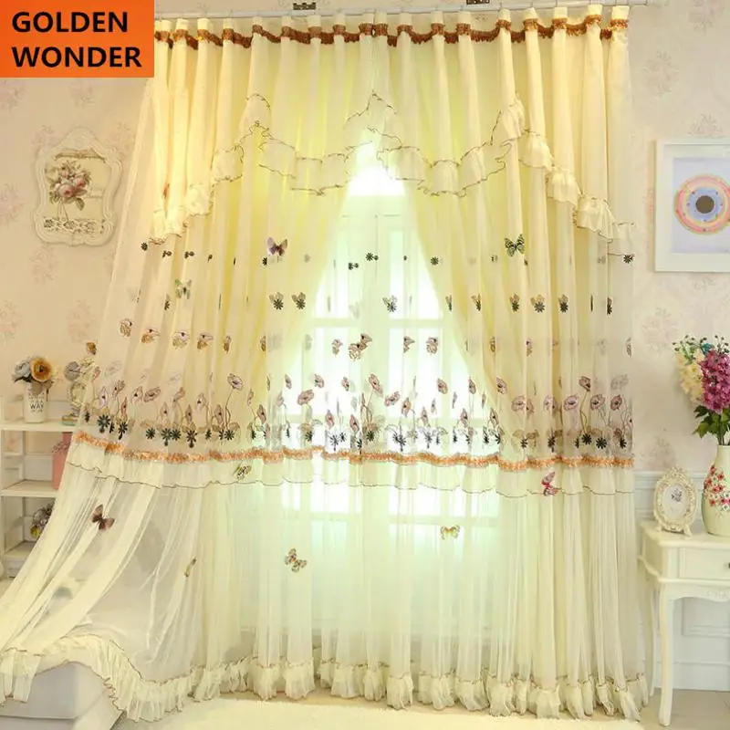 Новое поступление бежевая принцесса свадебная комната занавеска кружевная s