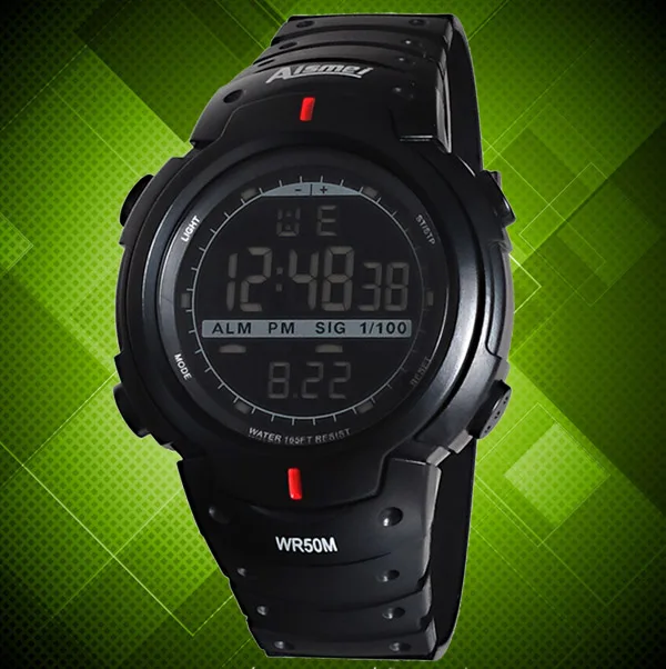 Крутые Брендовые мужские спортивные часы цифровые черный большой циферблат