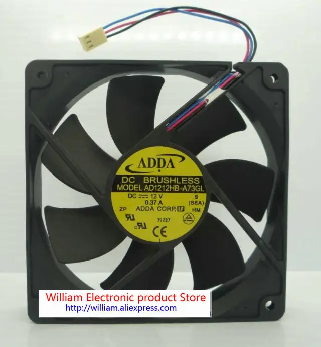 

Original AD1212HB-A73GL 120*120*25MM 12v 0.37a Computer Cooling Fan