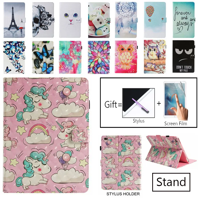 

Чехол для iPad 9,7 2017 2018, модный раскрашенный флип-чехол из искусственной кожи для iPad 9,7 дюйма, умный чехол для iPad Air / Air 2, чехол