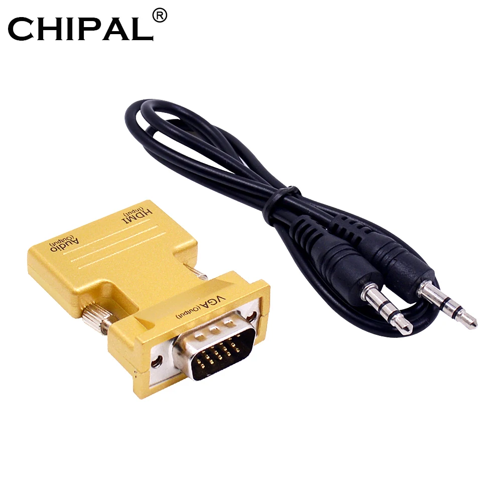 Адаптер CHIPAL Mini HDMI2VGA преобразователь HDMI в VGA с аудиокабелем для PS3 настольного