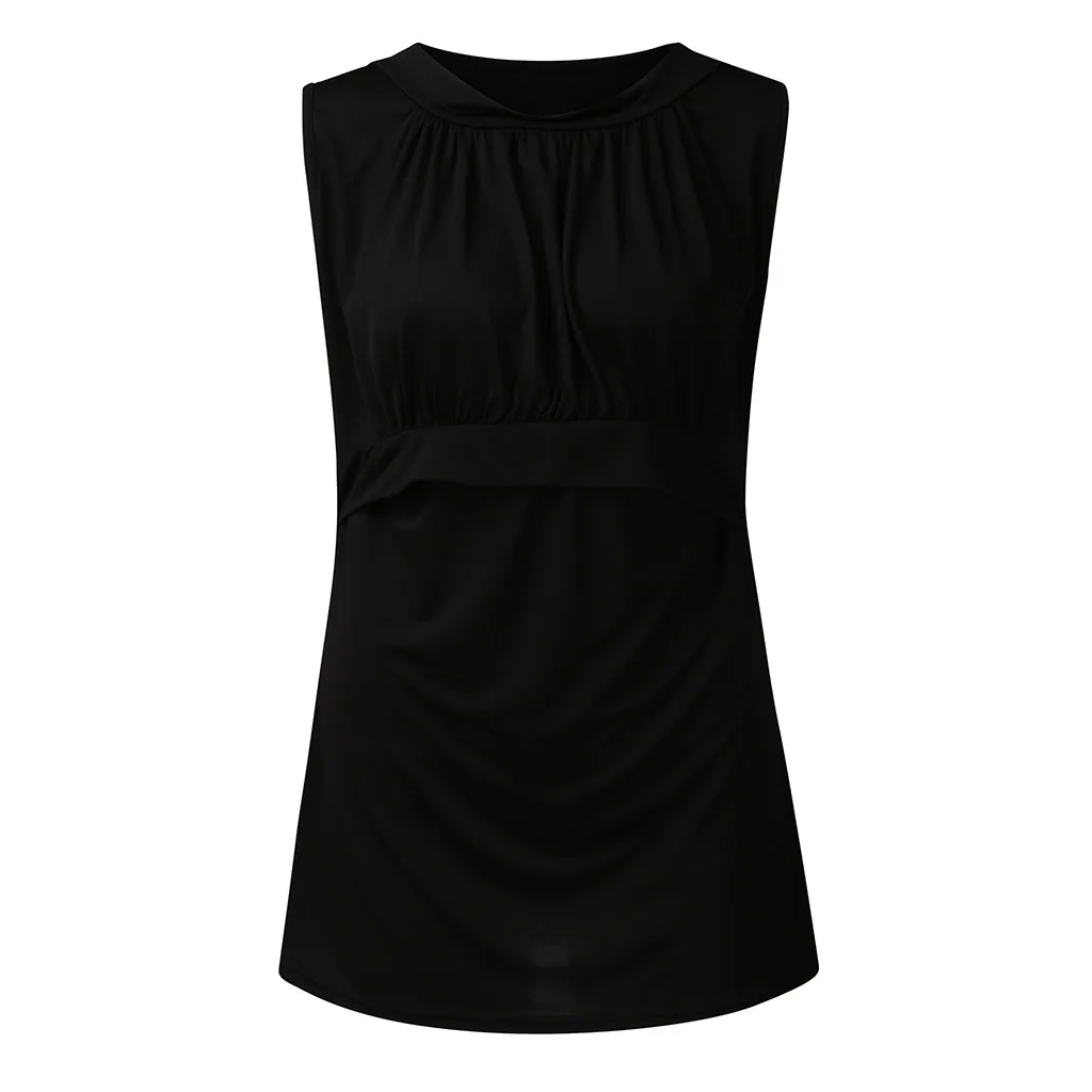 Women Pregnant Nusring Maternity Sleeveless Tops Vest Solid Ruffles Blouse Tops ropa de mujer breastfeeding blouse pregnancy top