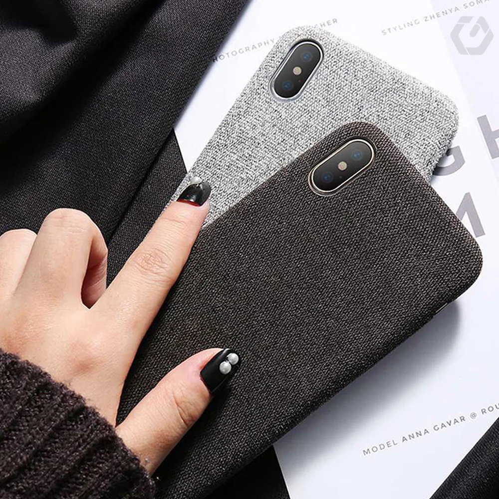 Роскошный чехол для iPhone X XS MAX XR ткань текстура мягкий TPU силиконовый 7 6 S 6s 8 Plus