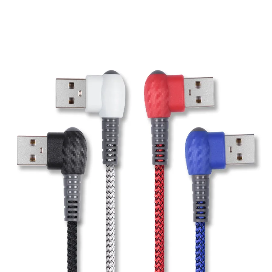 Olaudem 90 градусов USB C кабель для Macbook Pro huawei Быстрая зарядка Тип нейлоновый Плетеный 5
