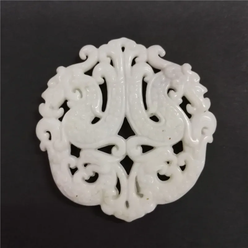 Charms Traditional Asia Ancient Vintage Sculpture Carving Art Pattern White Semi Precious Stone Pendant For Necklace DIY Jewelry | Украшения