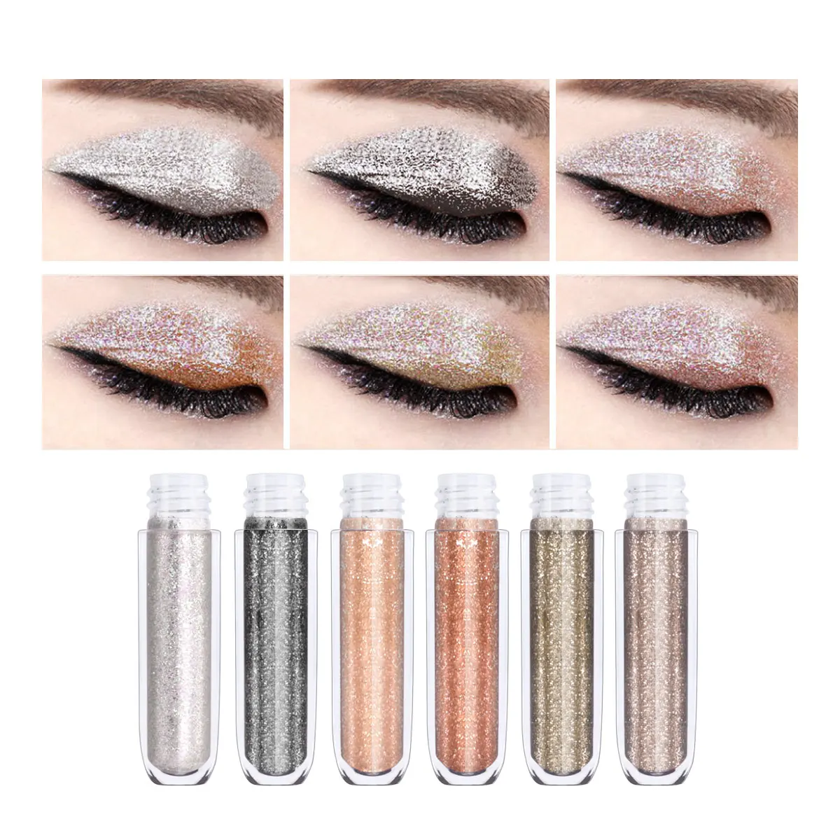 

6 Colors Diamond Bead Lightwater Liquid Of Eye shadow 3.8g Beauty Eyes Makeup Brand HengFang