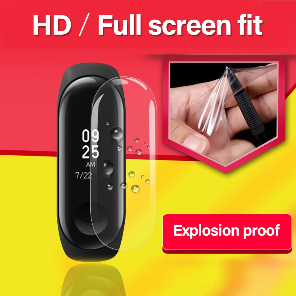 5 шт. прозрачная защитная пленка из ТПУ для экрана Xiaomi mi Band 3 SmartWatch на не