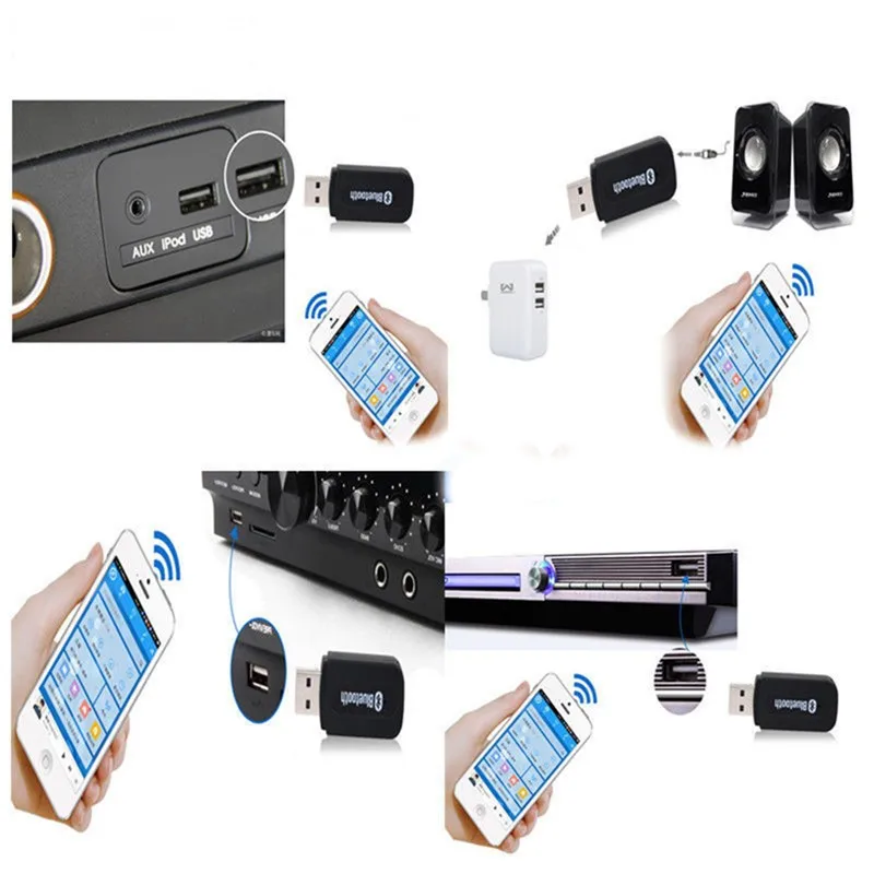 Мини беспроводной Bluetooth V4.0 USB/3 5 мм выход аудио музыка автомобиля AUX Динамик