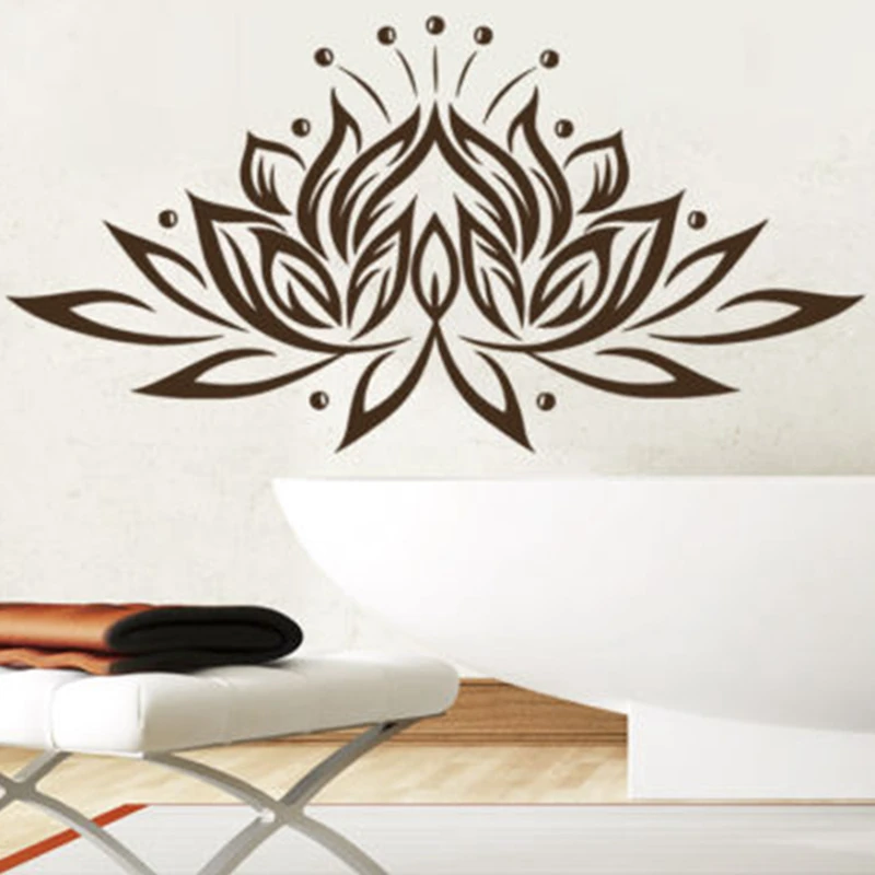 

Yoga Sticke Pattern Lotus Decal Body-building Posters Vinyl Wall Decals Pegatina Quadro Parede Decor Mural Yoga Sticker